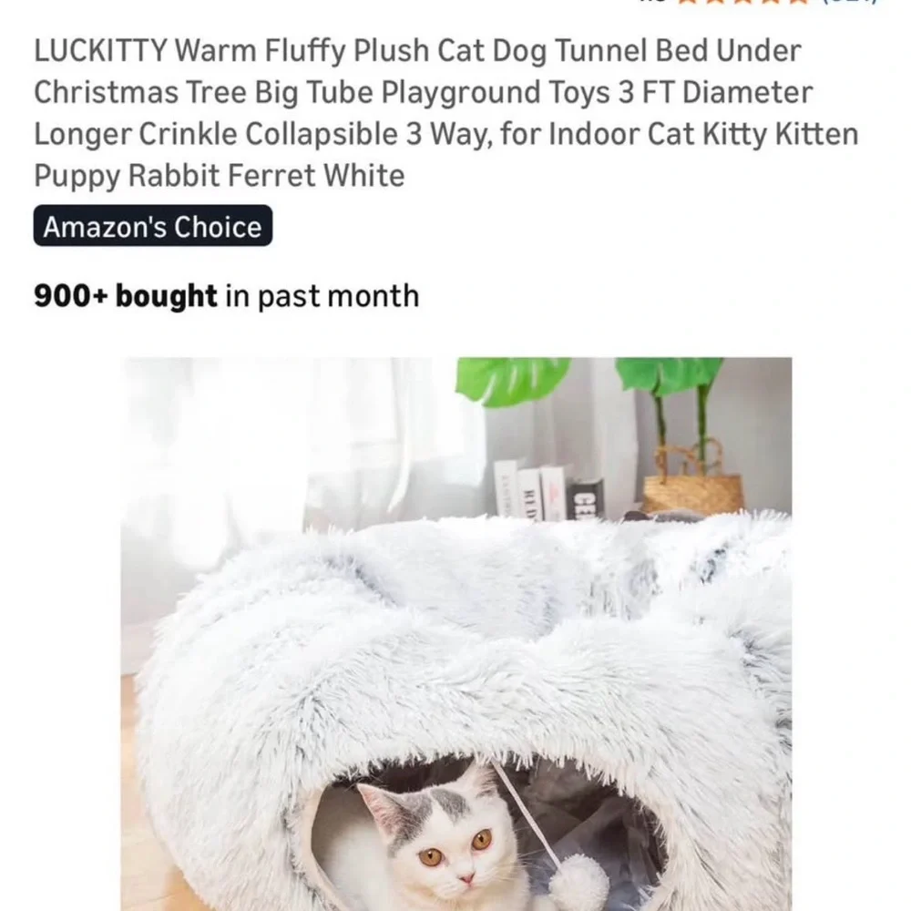 Cozy Round Faux Fur Donut Bed - Light Grey
